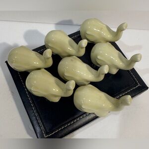 Vintage Mini Ceramic Elephant Figurines Set of 7